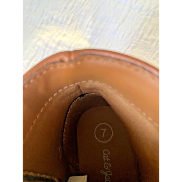 Cat & Jack Girls Brown Faux Leather Zip Up Fashion Ankle Boots Toddler-US Size 7 - Picture 5 of 6